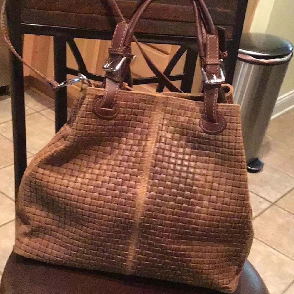 Absolutely gorgeous tote style leather bag,made in Italy, lite brown